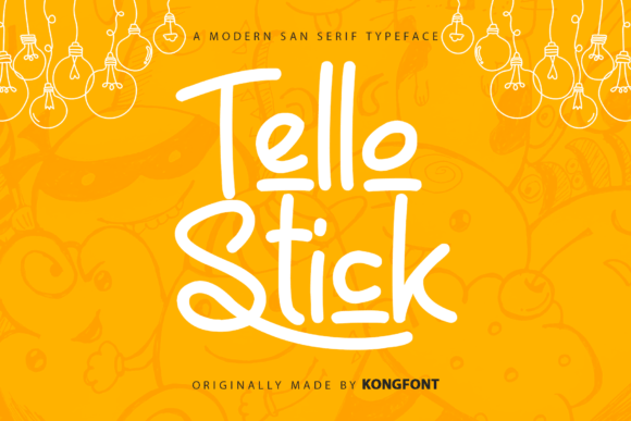 Tello Stick chunky display font preview for business fonts and marketing promos