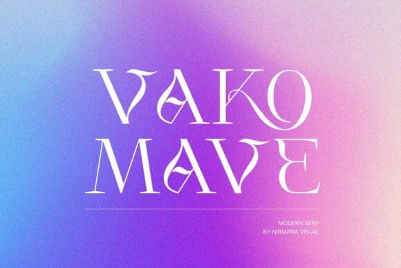 Vako Mave font preview for minimalist business fonts and modern layouts