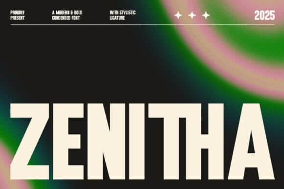 Zenitha modern font preview for clean presentation design