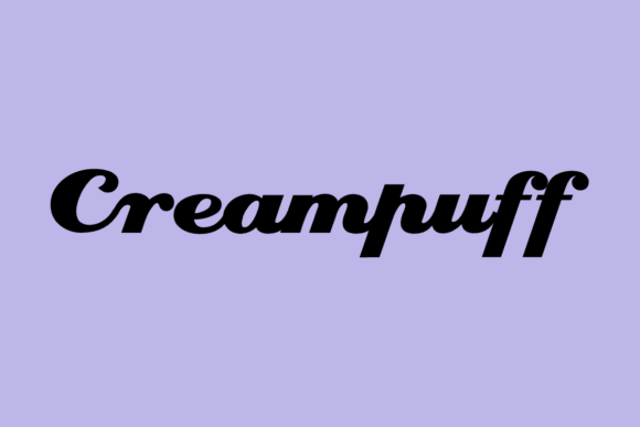 Creampuff rounded font preview for cute business branding and packaging