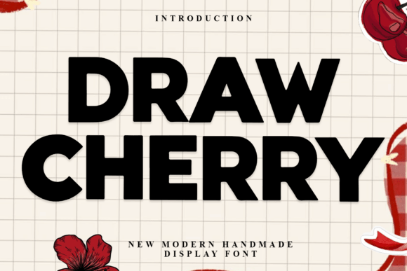 Draw Cherry playful display font preview for small business graphics