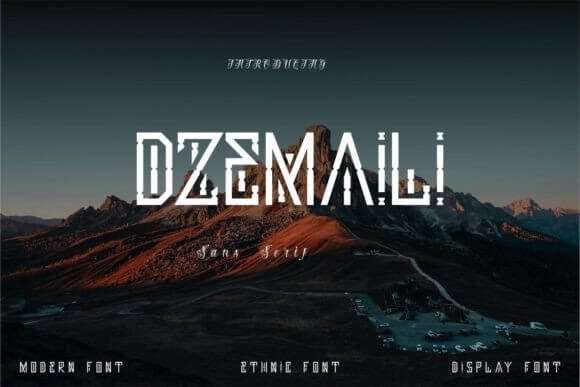 Dzemaili display business font preview for bold branding headlines