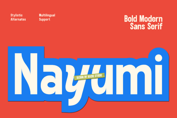 Nayumi minimal display font preview for presentation fonts and modern slide titles