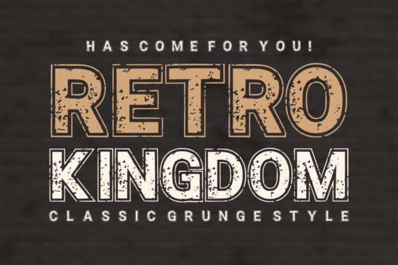 Retro Kingdom font preview, vintage serif display for business fonts and retro branding