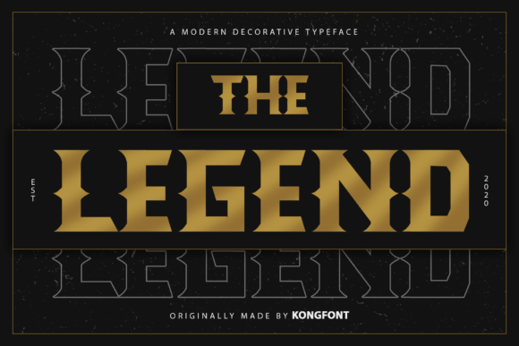 The Legend vintage font preview for business fonts and classic branding