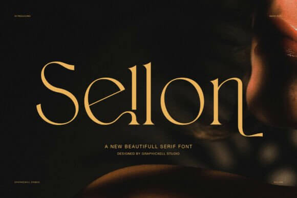Sellon serif font preview for luxury presentation fonts