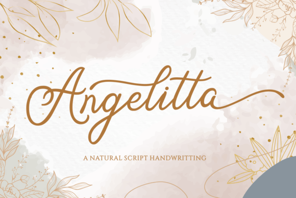 Angelitta elegant script font preview for beauty and boutique branding