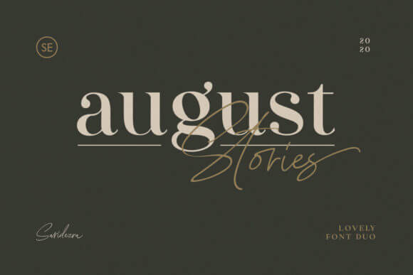August Stories font preview for editorial-style presentation fonts
