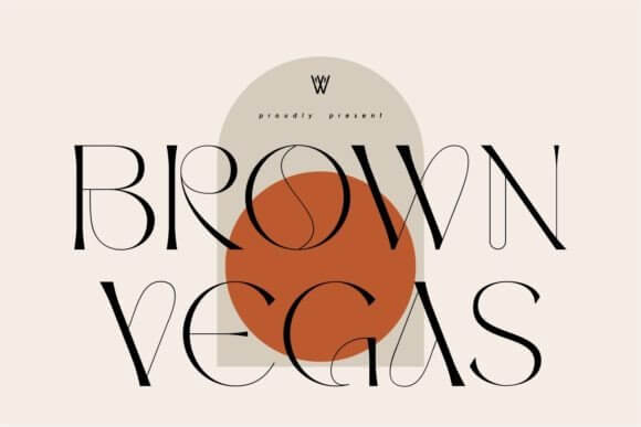 Brown Vegas retro display business font preview