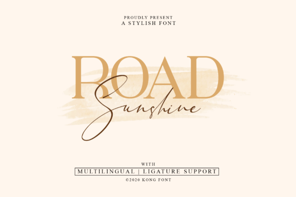 Road Sunshine retro font preview for cheerful business branding