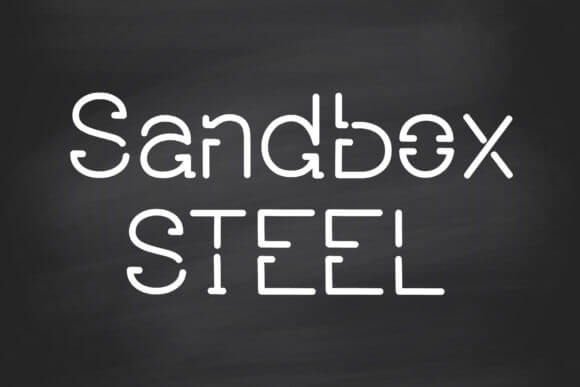 Sandbox Steel bold display font preview for business marketing headers