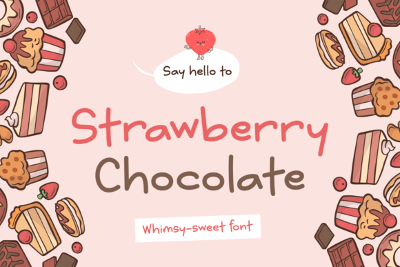 Strawberry Chocolate cute script style for presentation fonts and sweet brand slides