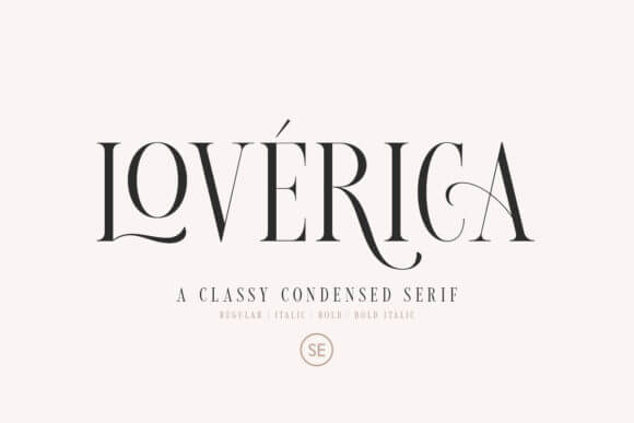 Lovrica font preview for romantic presentation title typography