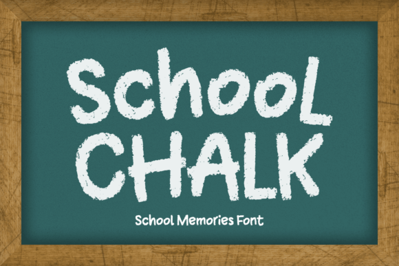 School Chalk handwritten chalk font preview for classroom presentations