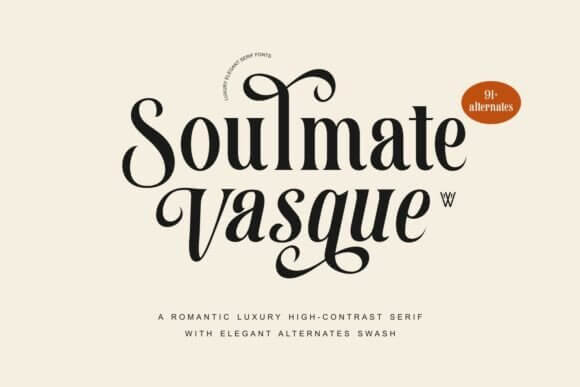 Soulmate Vasque elegant script font for business branding
