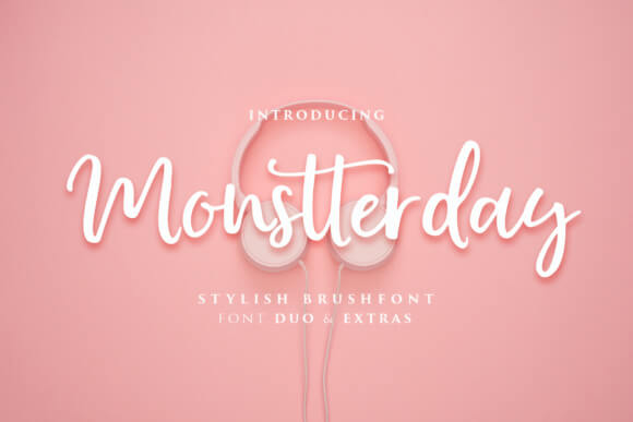 Monstterday Script font preview for logo lettering and business fonts