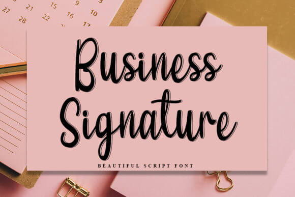 Business Signature font preview for signature logo and personal branding