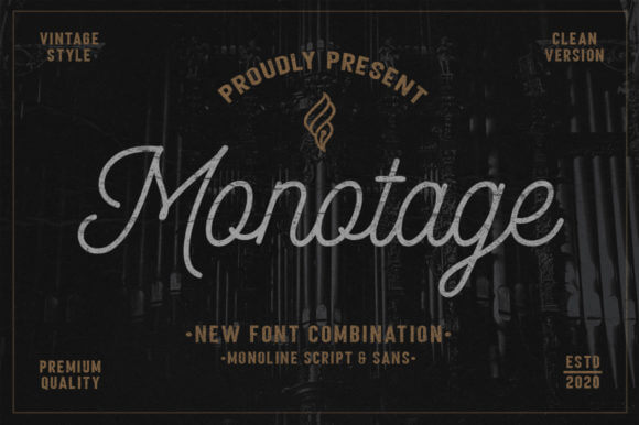 Monotage modern display font preview for business branding and editorial design