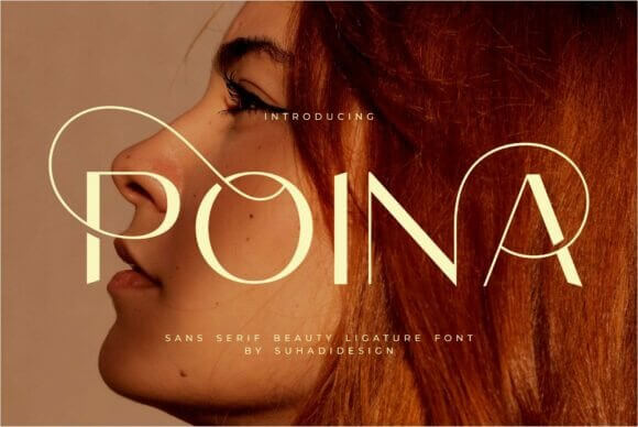 Poina font preview, minimal modern lettering for business fonts and clean labels