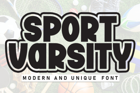 Sport Varsity 2 athletic lettering for presentation fonts and sports themed slides