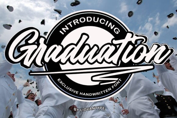 Graduation clean display font preview for professional announcements