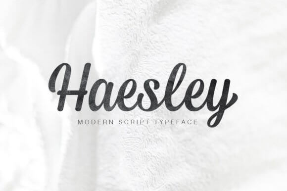 Haesley font preview for modern feminine branding and business fonts
