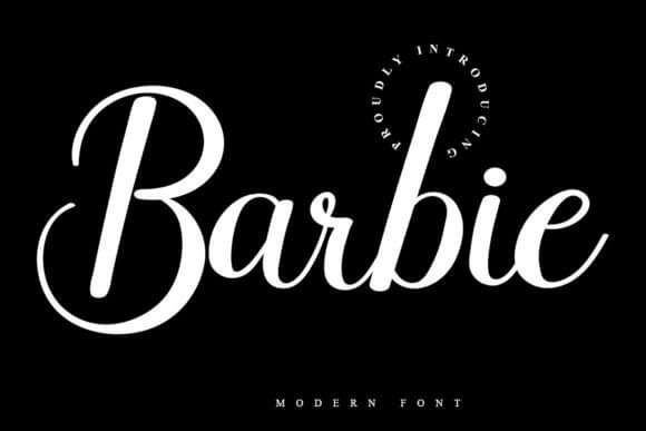 Barbie font preview, bold pop display style for business fonts and merch graphics
