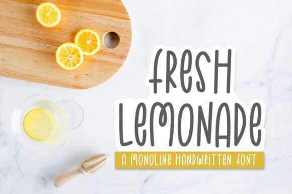 Fresh Lemonade font preview for upbeat presentation headings
