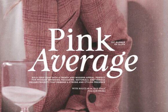 Pink Average cute display font preview for presentation fonts and playful headings
