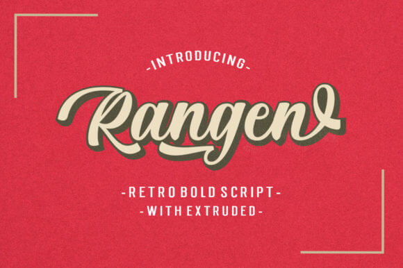 Rangen vintage font preview with rustic western-inspired letterforms