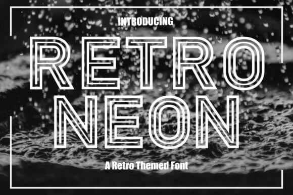 Retro Neon display font preview inspired by neon signs for retro fonts design