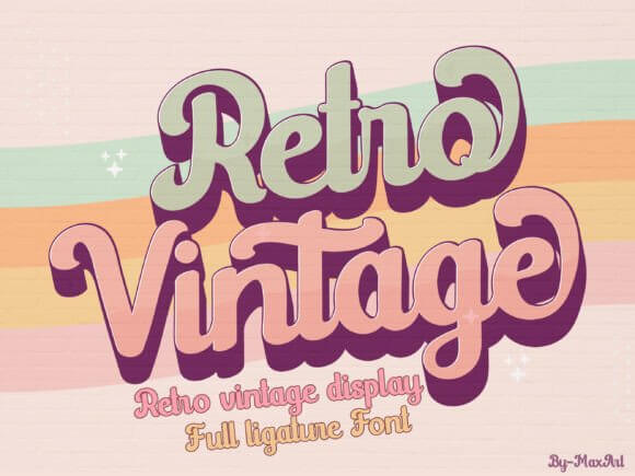 Retro Vintage font preview with rounded nostalgic letter style