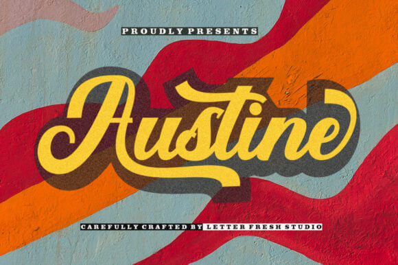 Austine retro script font preview for retro fonts logo and feminine branding