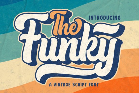 The Funky font preview with chunky retro display type