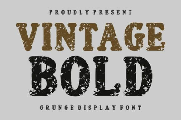 Vintage Bold font preview with thick retro headline lettering