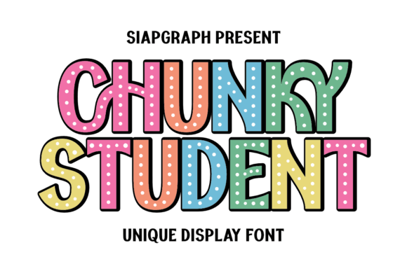 Chunky Student bold chunky retro font preview for headings