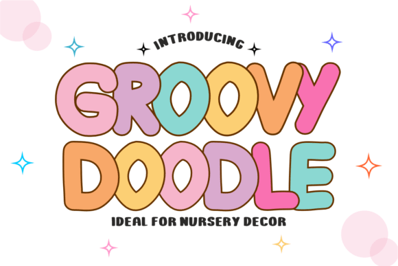 Groovy Doodle font preview with textured doodle-like retro letterforms