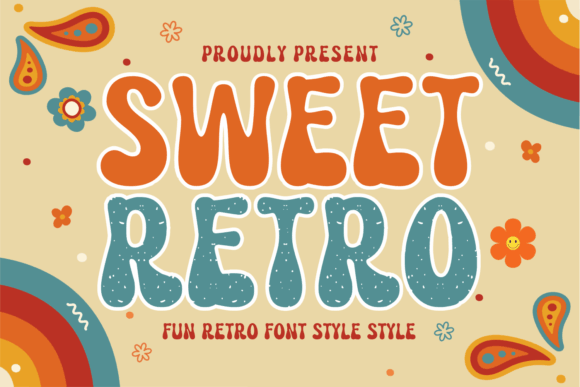 Sweet Retro font preview with cute rounded retro typography