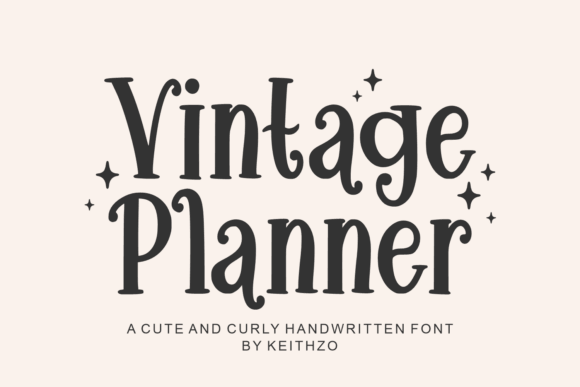 Vintage Planner retro font preview for retro fonts planners and printable templates