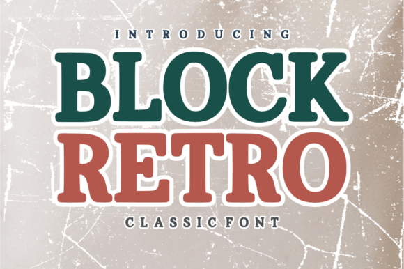 Block Retro 2 font preview with chunky geometric retro block letters