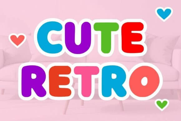 Cute Retro 4 playful font for vintage fonts aesthetic graphics and stickers