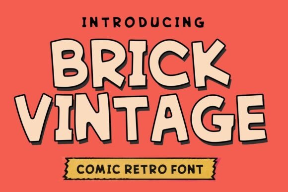Brick Vintage font preview with solid slab serif forms and retro texture feel