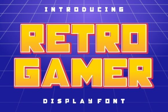 Retro Gamer 3 font preview with arcade-inspired retro gaming lettering