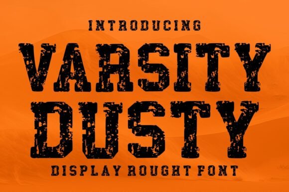 Varsity Dusty distressed college font for vintage font style apparel