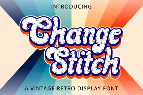 Change Stitch font preview with stitched embroidery-style retro letters