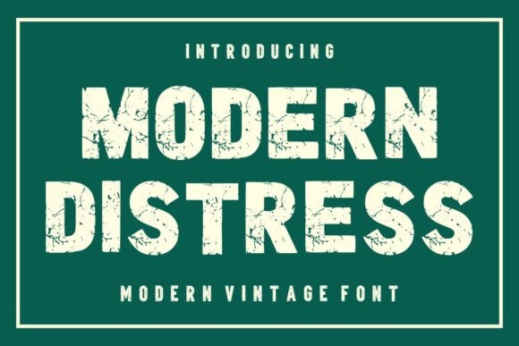 Modern Distress 2 font preview with clean modern distressed vintage fonts