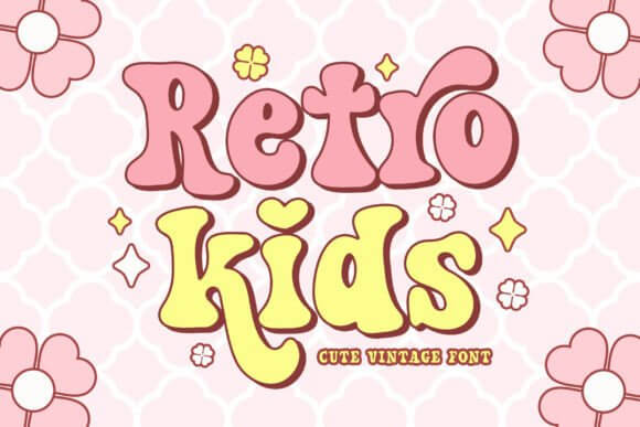 Retro Kids retro fonts preview with rounded playful letters