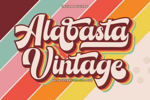 Alabasta Vintage 2 serif font preview with classic editorial letter shapes