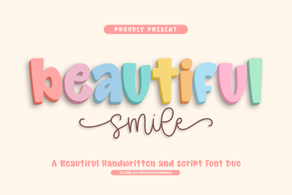Beautiful Smile handwritten script font preview with smooth retro vibe