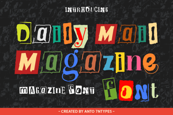 Daily Mail Magazine font preview with newspaper editorial vintage typography vibe